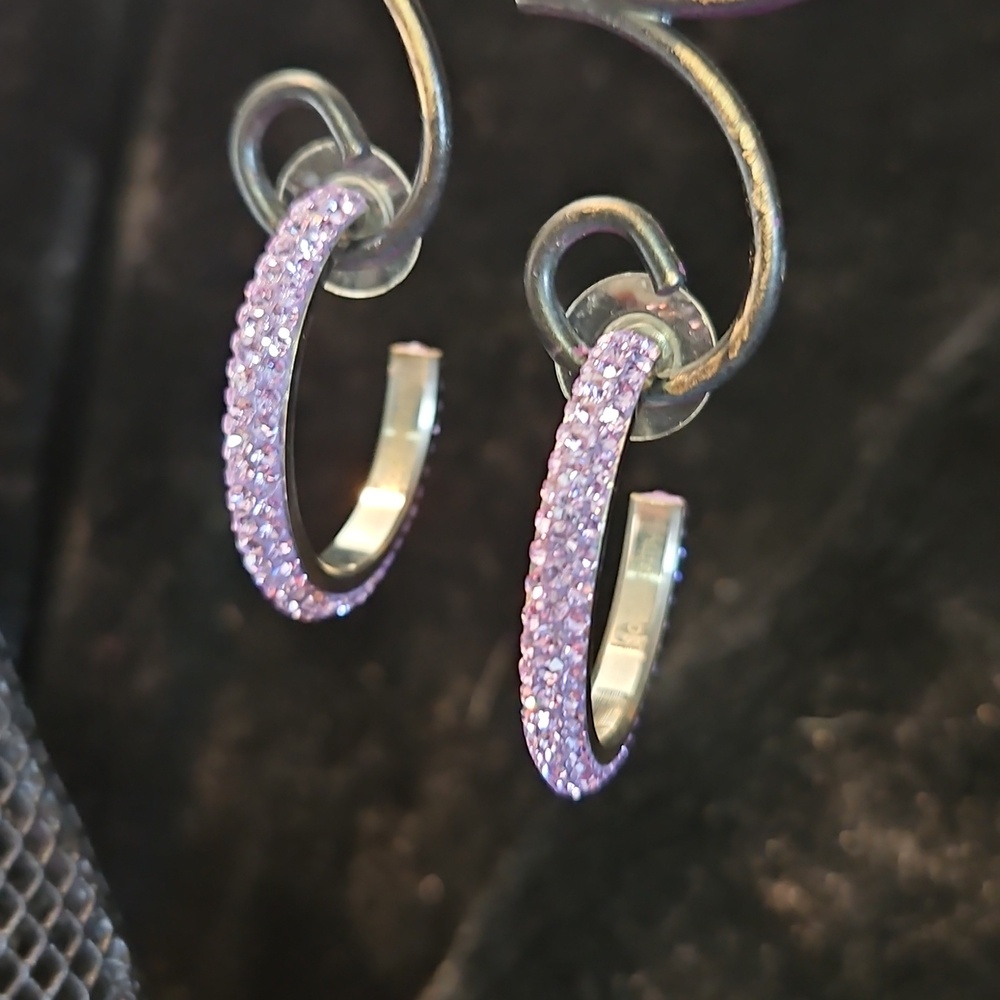 Elegant Purple Hoop Earrings